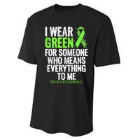 I Wear Green Ribbon Fight the Stigma Mental Health Awareness Performance Sprint T-Shirt