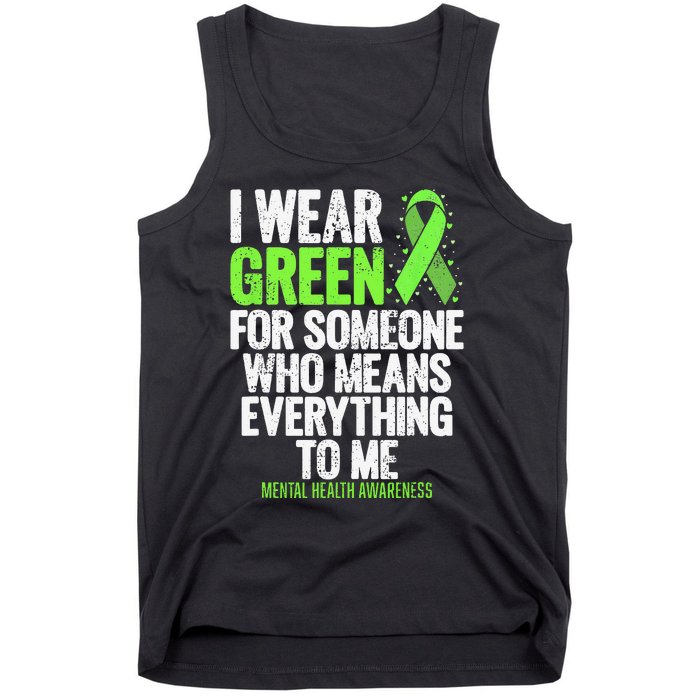 I Wear Green Ribbon Fight the Stigma Mental Health Awareness Tank Top