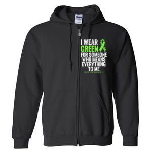 I Wear Green Ribbon Fight the Stigma Mental Health Awareness Full Zip Hoodie