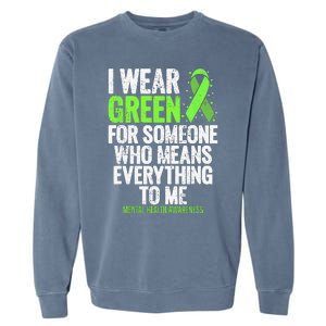 I Wear Green Ribbon Fight the Stigma Mental Health Awareness Garment-Dyed Sweatshirt