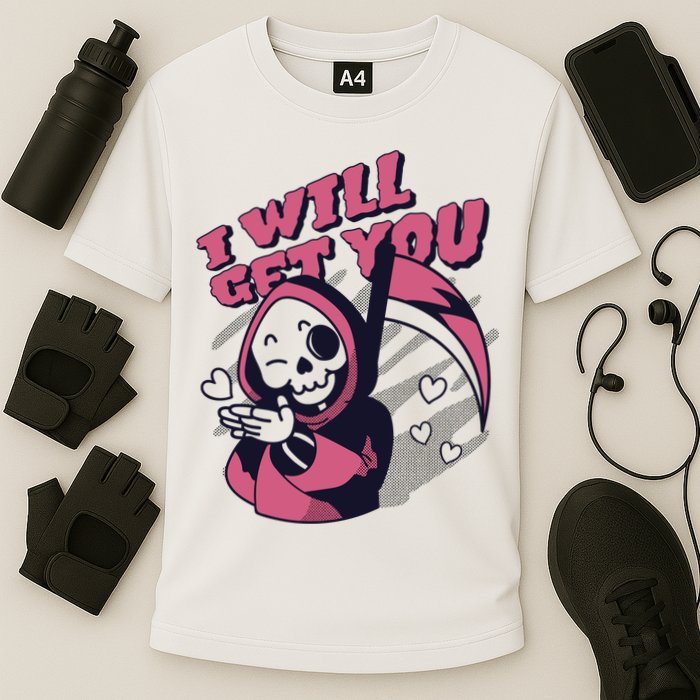 I Will Get You Grim Reaper Cute Gift Cooling Performance Crew T-Shirt