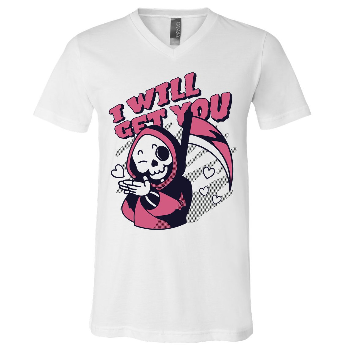 I Will Get You Grim Reaper Cute Gift V-Neck T-Shirt