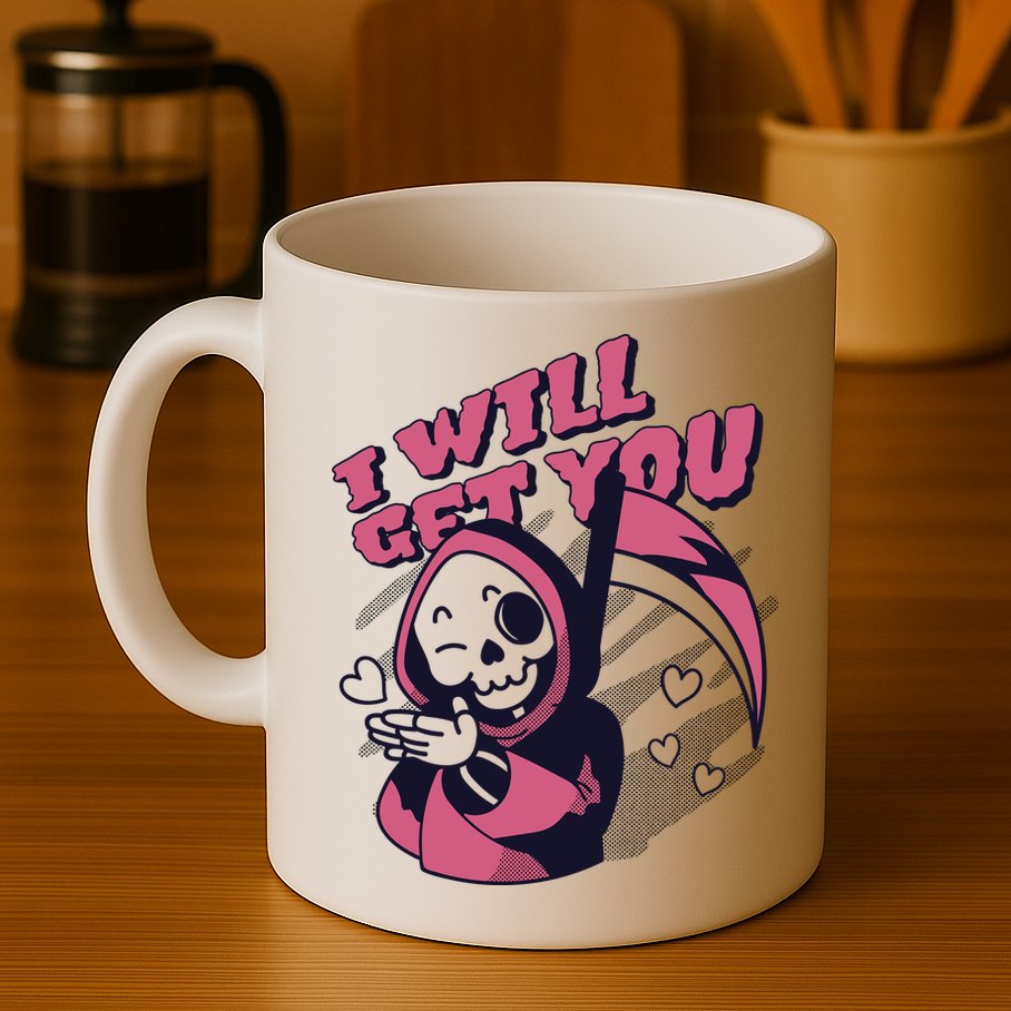 I Will Get You Grim Reaper Cute Gift Mug