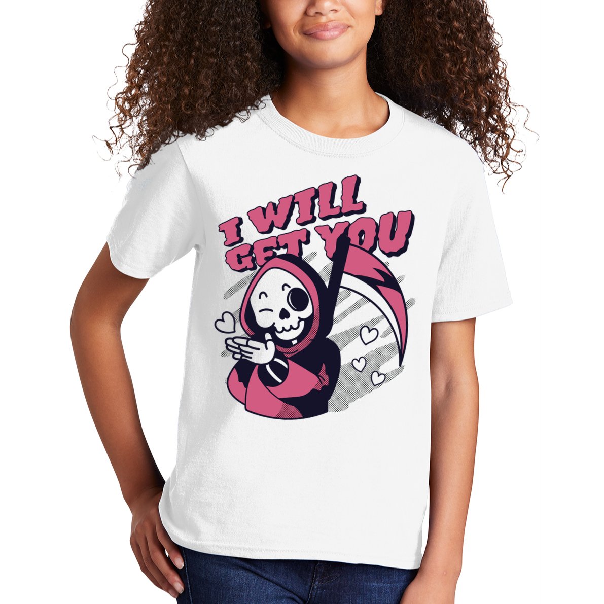 I Will Get You Grim Reaper Cute Gift Kids T-Shirt