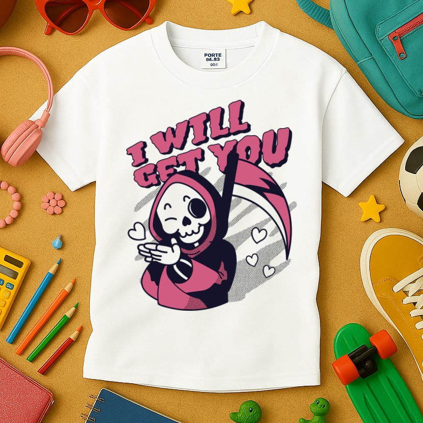 I Will Get You Grim Reaper Cute Gift Kids T-Shirt