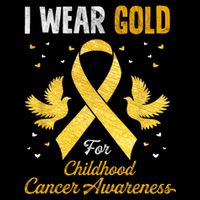 I Wear Gold Hood Cancer Awareness Golden Ribbon Gift Drawstring Bag