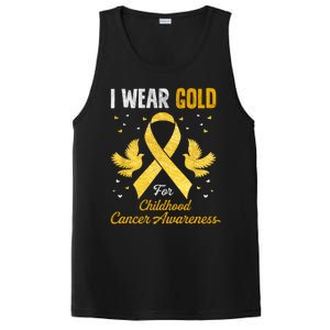 I Wear Gold Hood Cancer Awareness Golden Ribbon Gift PosiCharge Competitor Tank