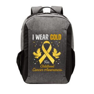 I Wear Gold Hood Cancer Awareness Golden Ribbon Gift Vector Backpack