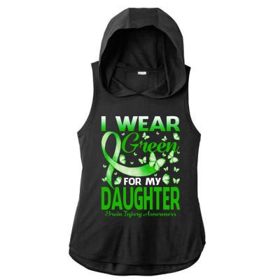 I Wear Green For My Daughter Brain Injury Awareness Gift Ladies PosiCharge Tri-Blend Wicking Draft Hoodie Tank