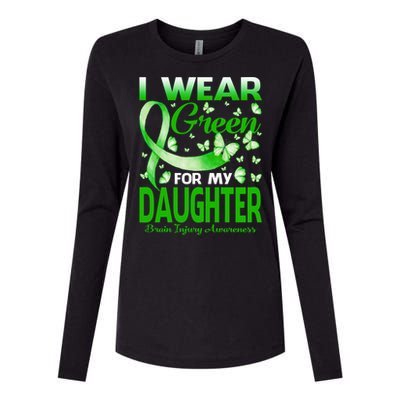 I Wear Green For My Daughter Brain Injury Awareness Gift Womens Cotton Relaxed Long Sleeve T-Shirt