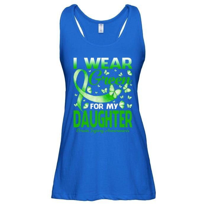 I Wear Green For My Daughter Brain Injury Awareness Gift Ladies Essential Flowy Tank