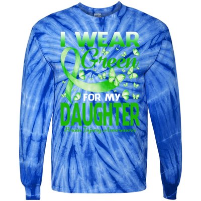 I Wear Green For My Daughter Brain Injury Awareness Gift Tie-Dye Long Sleeve Shirt