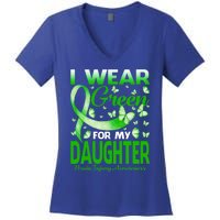 I Wear Green For My Daughter Brain Injury Awareness Gift Women's V-Neck T-Shirt