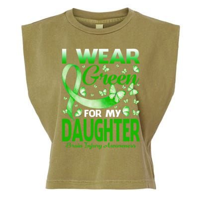 I Wear Green For My Daughter Brain Injury Awareness Gift Garment-Dyed Women's Muscle Tee