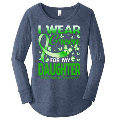 I Wear Green For My Daughter Brain Injury Awareness Gift Women's Perfect Tri Tunic Long Sleeve Shirt