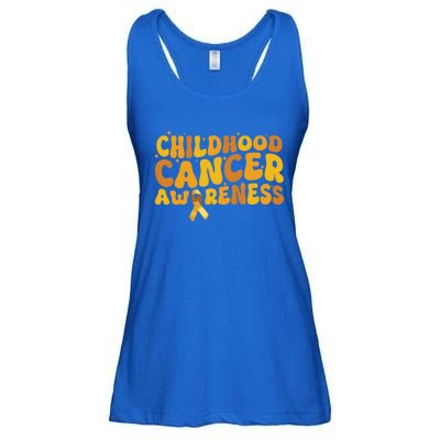 I Wear Gold For Warrior Survivors Hood Cancer Awareness Cool Gift Ladies Essential Flowy Tank