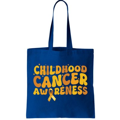 I Wear Gold For Warrior Survivors Hood Cancer Awareness Cool Gift Tote Bag