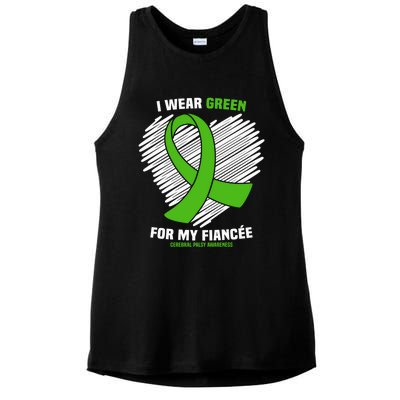 I Wear Green For My Fiancee Cerebral Palsy Awareness Cute Gift Ladies PosiCharge Tri-Blend Wicking Tank