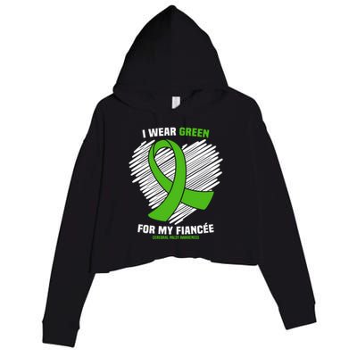 I Wear Green For My Fiancee Cerebral Palsy Awareness Cute Gift Crop Fleece Hoodie