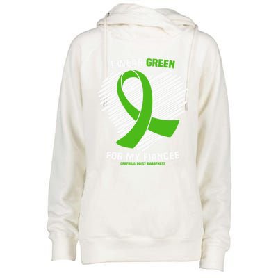 I Wear Green For My Fiancee Cerebral Palsy Awareness Cute Gift Womens Funnel Neck Pullover Hood