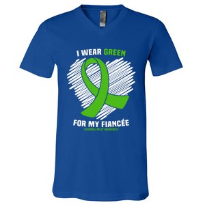 I Wear Green For My Fiancee Cerebral Palsy Awareness Cute Gift V-Neck T-Shirt