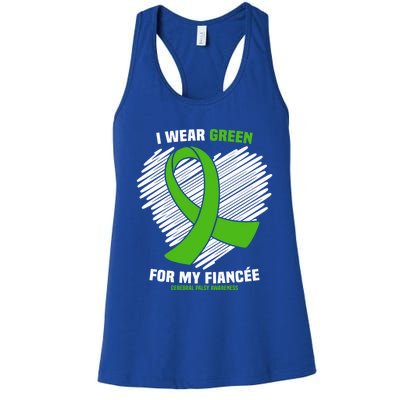 I Wear Green For My Fiancee Cerebral Palsy Awareness Cute Gift Women's Racerback Tank