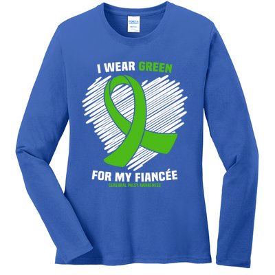 I Wear Green For My Fiancee Cerebral Palsy Awareness Cute Gift Ladies Long Sleeve Shirt