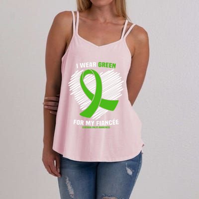 I Wear Green For My Fiancee Cerebral Palsy Awareness Cute Gift Women's Strappy Tank