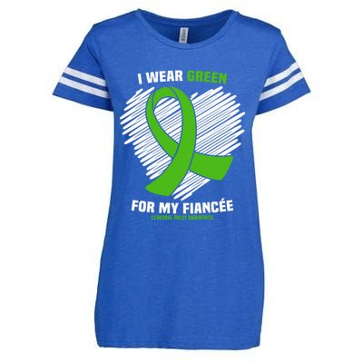 I Wear Green For My Fiancee Cerebral Palsy Awareness Cute Gift Enza Ladies Jersey Football T-Shirt