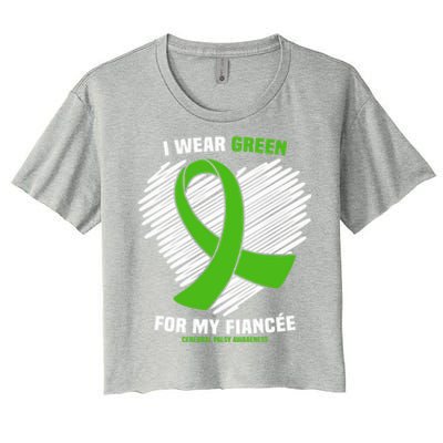 I Wear Green For My Fiancee Cerebral Palsy Awareness Cute Gift Women's Crop Top Tee