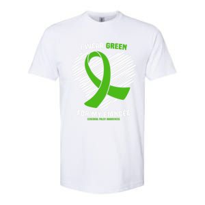 I Wear Green For My Fiancee Cerebral Palsy Awareness Cute Gift Softstyle CVC T-Shirt