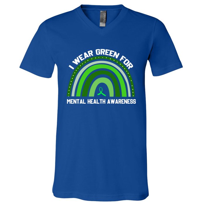 I Wear Green Tal Health Awareness Gift V-Neck T-Shirt