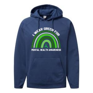 I Wear Green Tal Health Awareness Gift Performance Fleece Hoodie