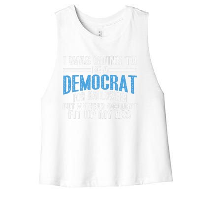 I Was Going To Be A Democrat For Halloween Political Women's Racerback Cropped Tank