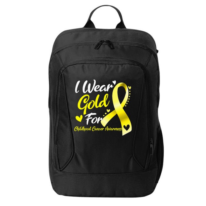 I Wear Gold For Childhood Cancer Awareness City Backpack