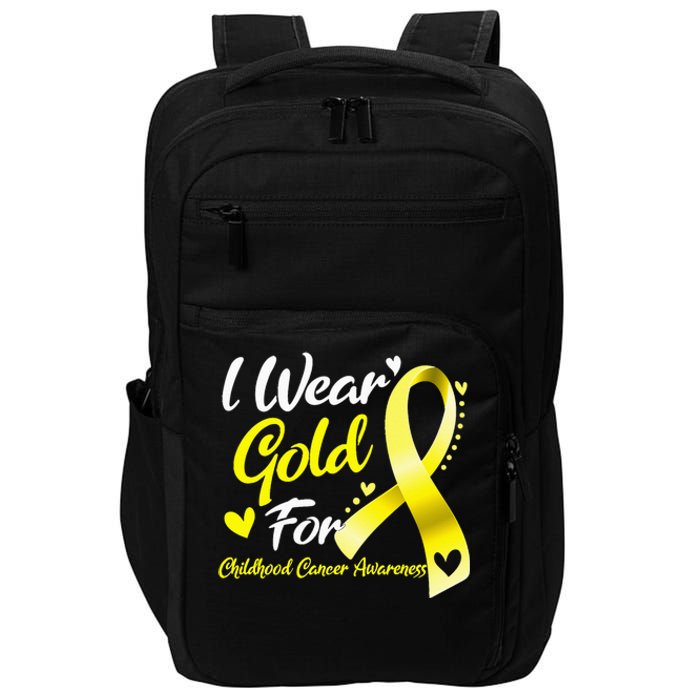 I Wear Gold For Childhood Cancer Awareness Impact Tech Backpack