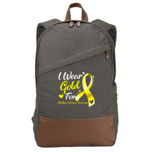 I Wear Gold For Childhood Cancer Awareness Cotton Canvas Backpack