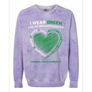 I Wear Green For My Granddaughter Cerebral Palsy Awareness Great Gift Colorblast Crewneck Sweatshirt