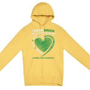 I Wear Green For My Granddaughter Cerebral Palsy Awareness Great Gift Premium Pullover Hoodie