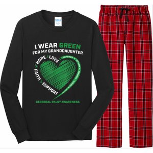 I Wear Green For My Granddaughter Cerebral Palsy Awareness Great Gift Long Sleeve Pajama Set