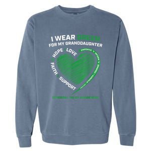 I Wear Green For My Granddaughter Cerebral Palsy Awareness Great Gift Garment-Dyed Sweatshirt