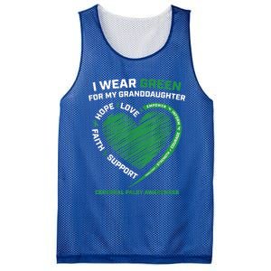 I Wear Green For My Granddaughter Cerebral Palsy Awareness Great Gift Mesh Reversible Basketball Jersey Tank