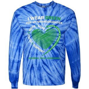 I Wear Green For My Granddaughter Cerebral Palsy Awareness Great Gift Tie-Dye Long Sleeve Shirt