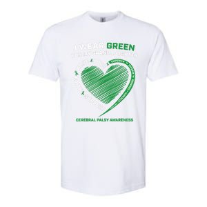 I Wear Green For My Granddaughter Cerebral Palsy Awareness Great Gift Softstyle CVC T-Shirt