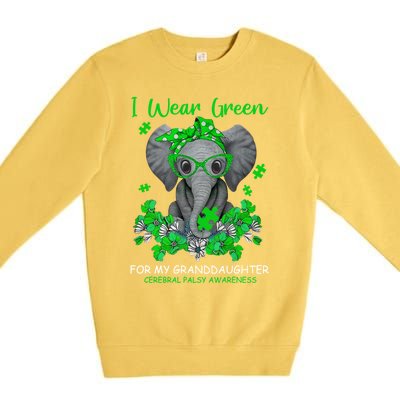 I Wear Green For My Granddaughter Cerebral Palsy Awareness Gift Premium Crewneck Sweatshirt