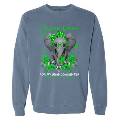 I Wear Green For My Granddaughter Cerebral Palsy Awareness Gift Garment-Dyed Sweatshirt