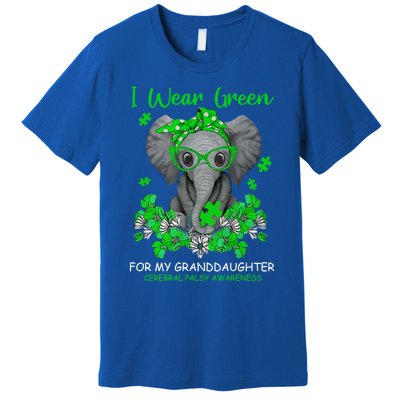 I Wear Green For My Granddaughter Cerebral Palsy Awareness Gift Premium T-Shirt