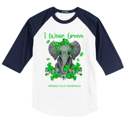 I Wear Green For My Granddaughter Cerebral Palsy Awareness Gift Baseball Sleeve Shirt