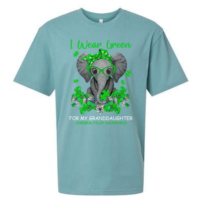 I Wear Green For My Granddaughter Cerebral Palsy Awareness Gift Sueded Cloud Jersey T-Shirt