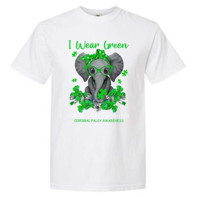 I Wear Green For My Granddaughter Cerebral Palsy Awareness Gift Garment-Dyed Heavyweight T-Shirt